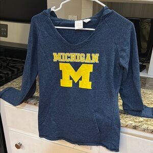 Michigan Blue Hoodie with Yellow Logo